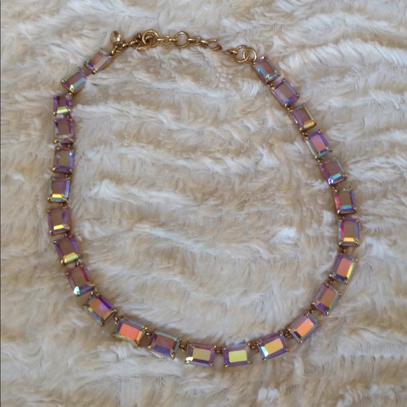 J. Crew Jewelry - J. Crew iridescent rectangular gem necklace